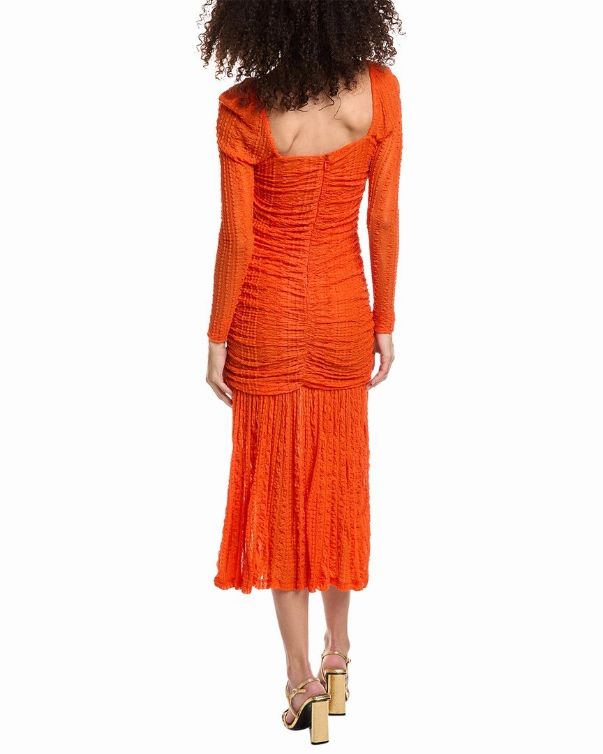 GANNI Stretch Lace Gathered Midi Dress