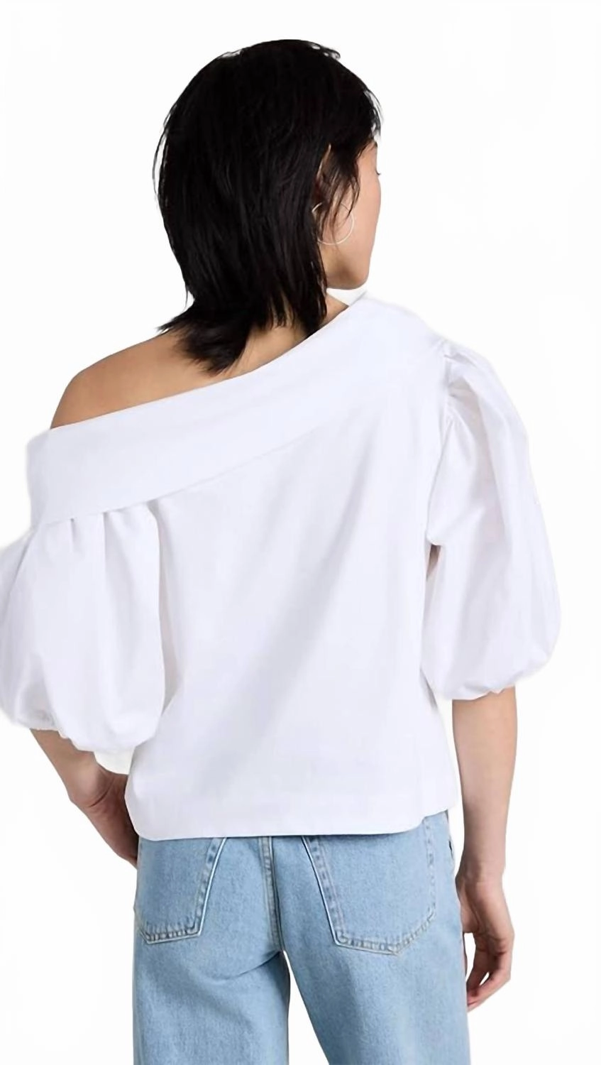 Georgia Off Shoulder Puff- Sleeve Top In Optic White