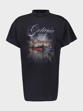 Getaria Oversized T-Shirt in Black Faded Tops Mens - flannel shirts