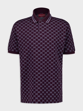 GG Cotton Jacquard Polo Shirt Tops Mens - men's t-shirts outlet
