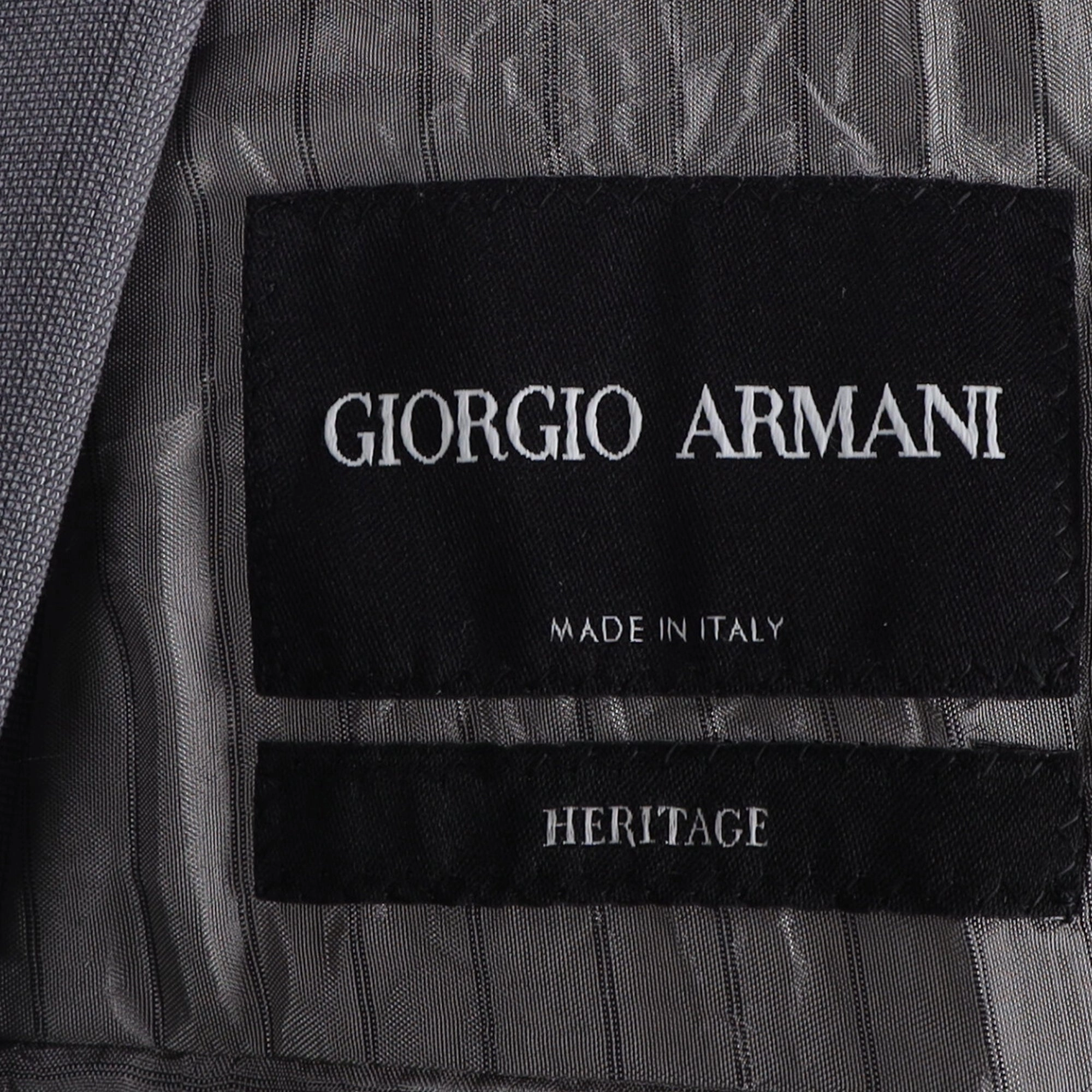 Giorgio Armani Double-Breasted Blazer in Grey Cupro