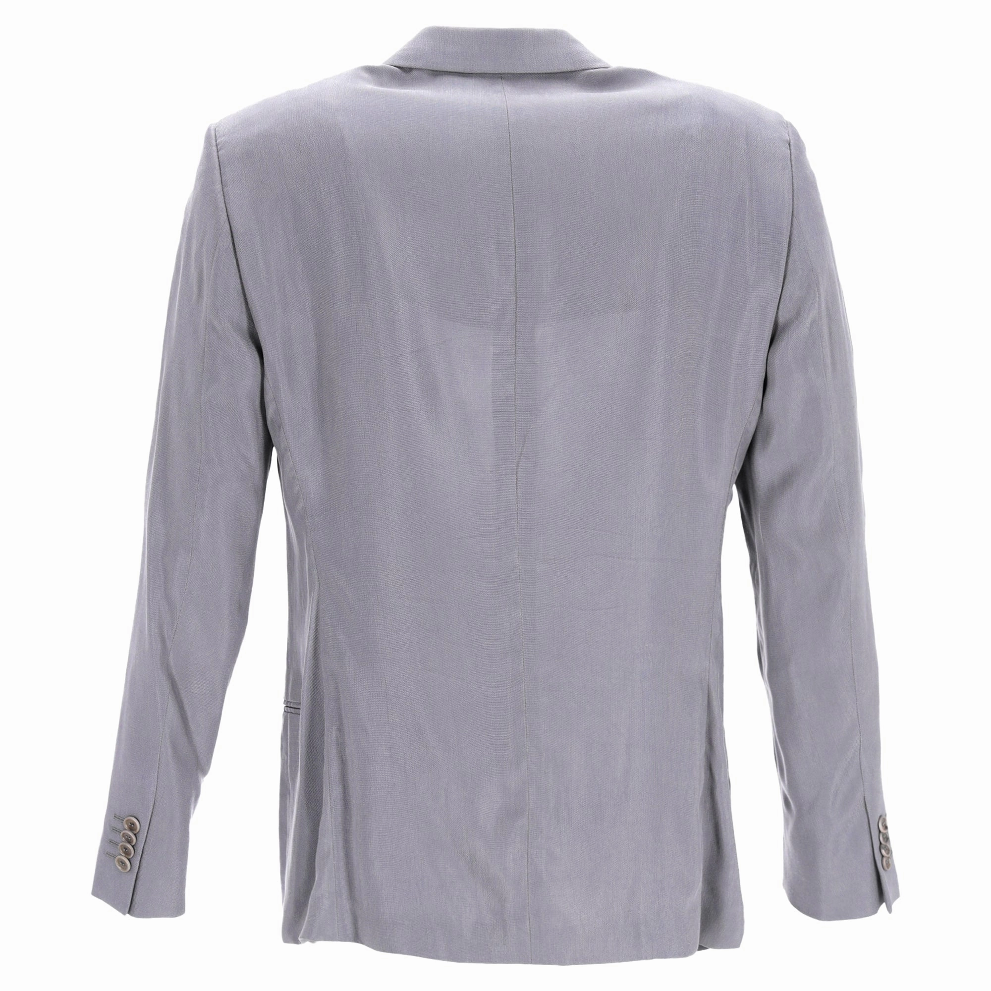 Giorgio Armani Double-Breasted Blazer in Grey Cupro