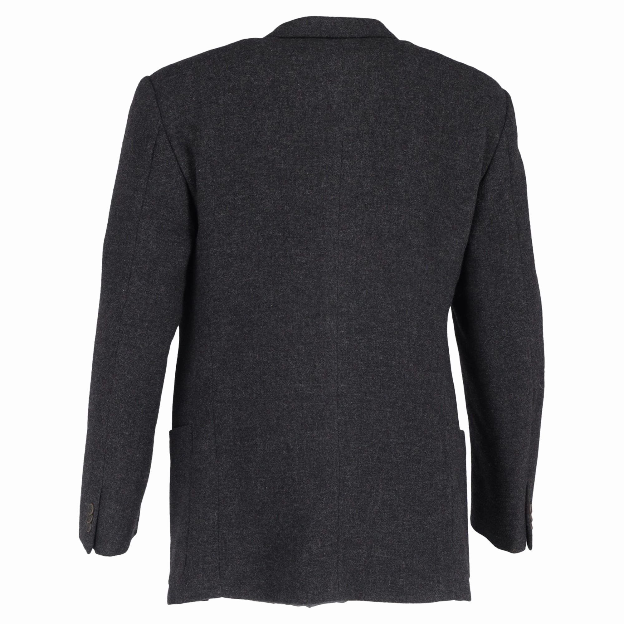 Giorgio Armani Single-Breasted Blazer with Pockets in Grey Wool