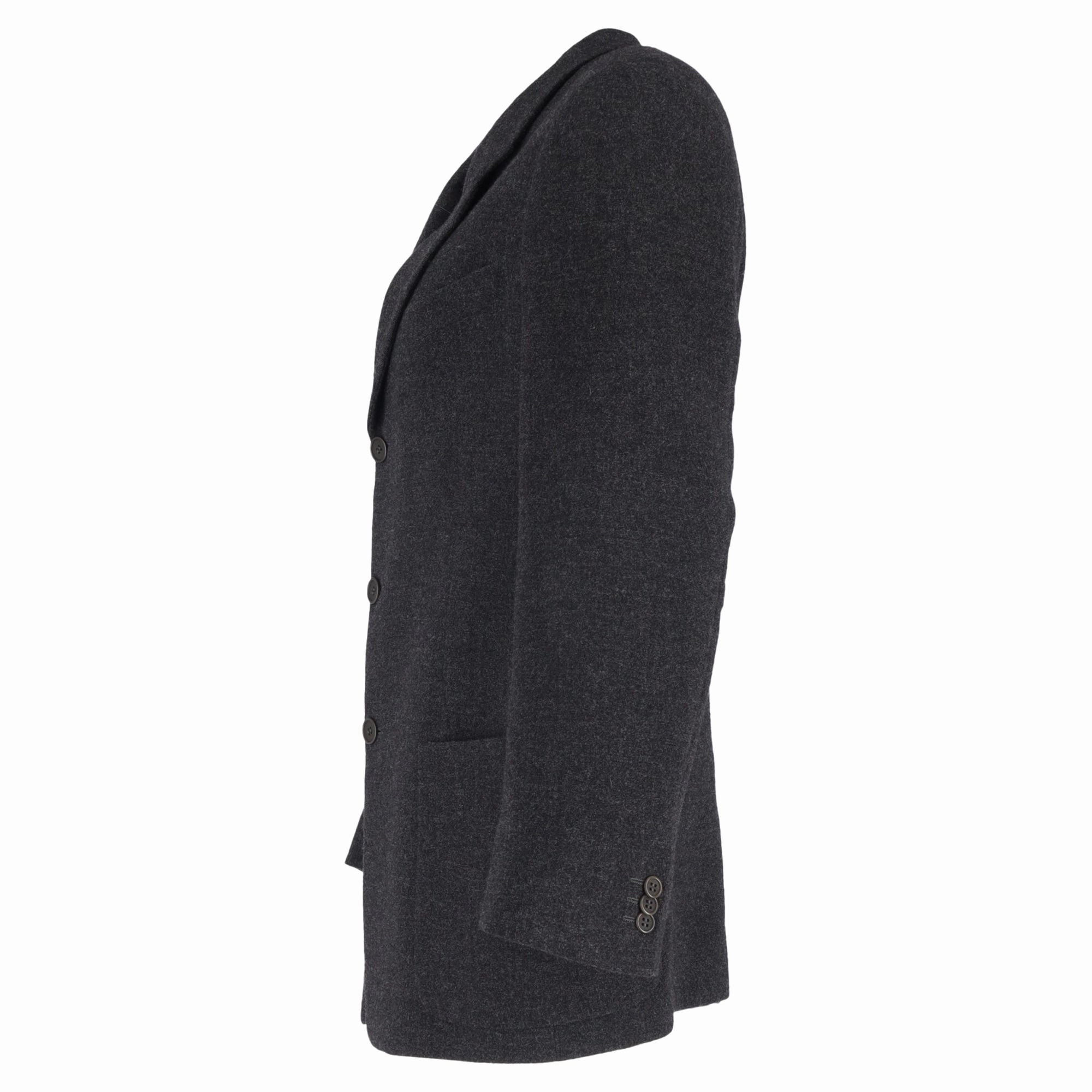 Giorgio Armani Single-Breasted Blazer with Pockets in Grey Wool
