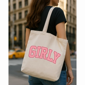 Girly Varsity Tote Bag Holiday Collection - holiday outfits clearance