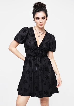 Giselle Floral Puff Sleeve Mini Dress Dresses Womens - women's dresses clearance
