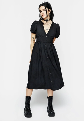 Gladys Button Front Midi Dress Dresses Womens - women's dresses clearance