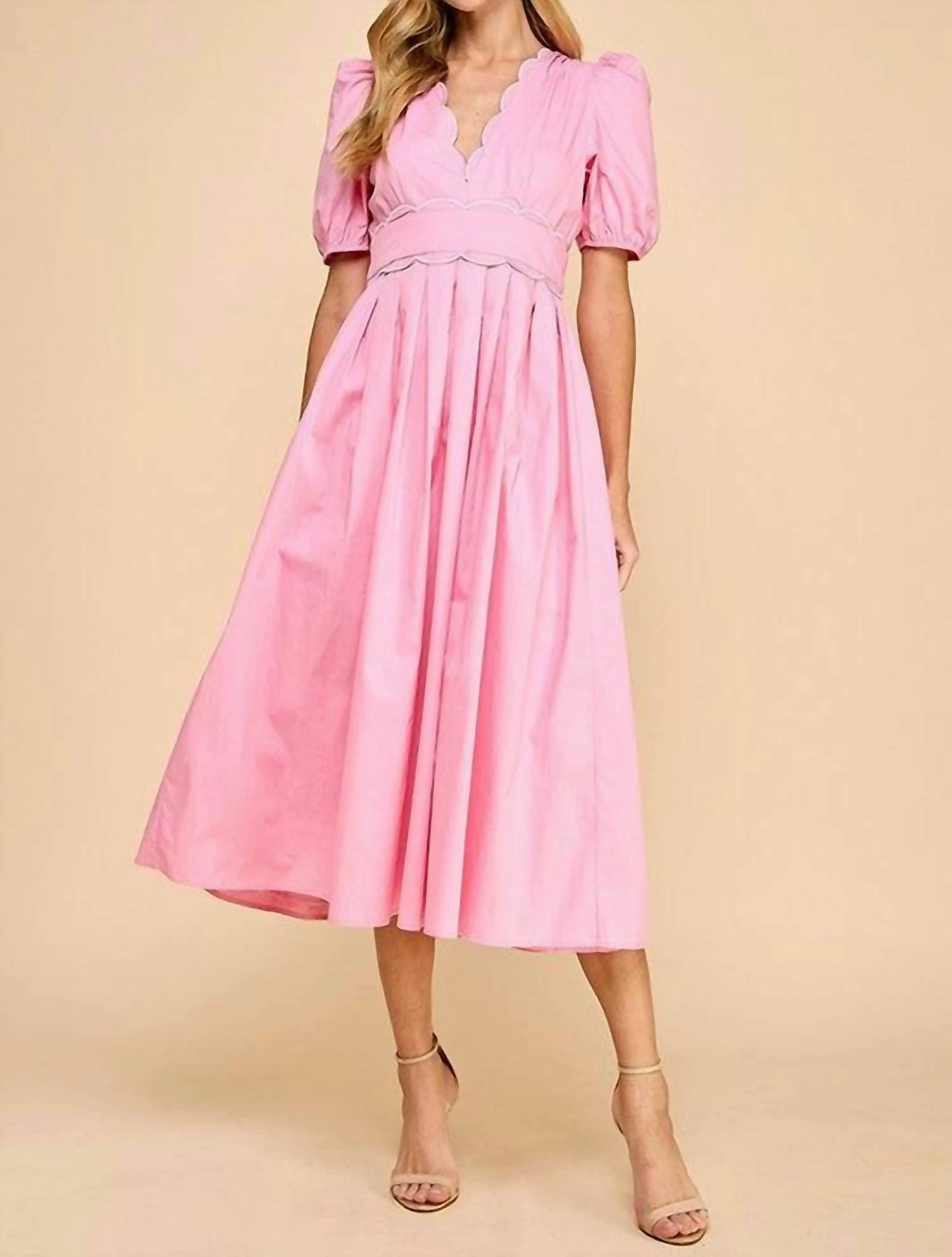 Glorious Day Midi Dress In Pink