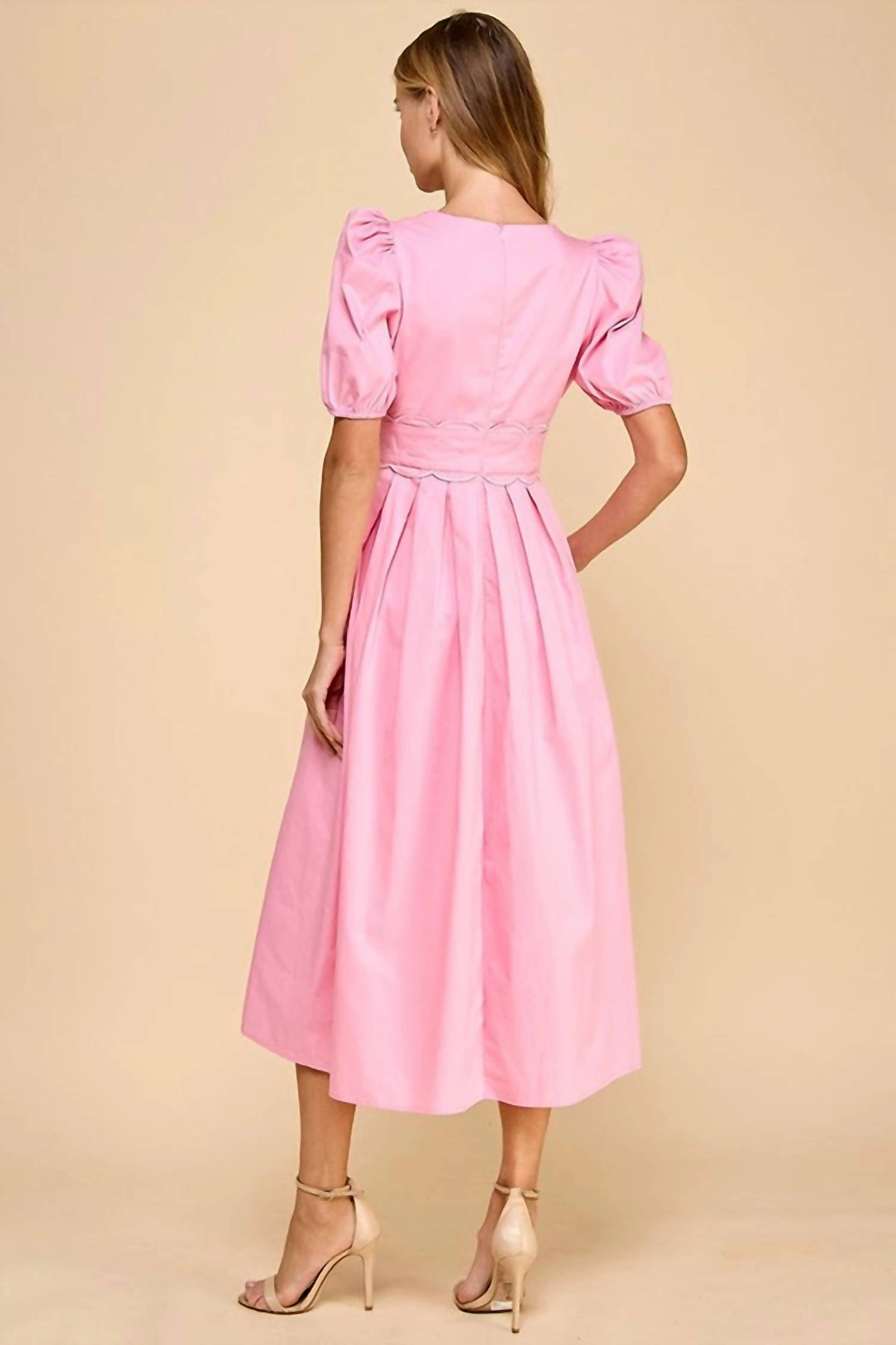 Glorious Day Midi Dress In Pink