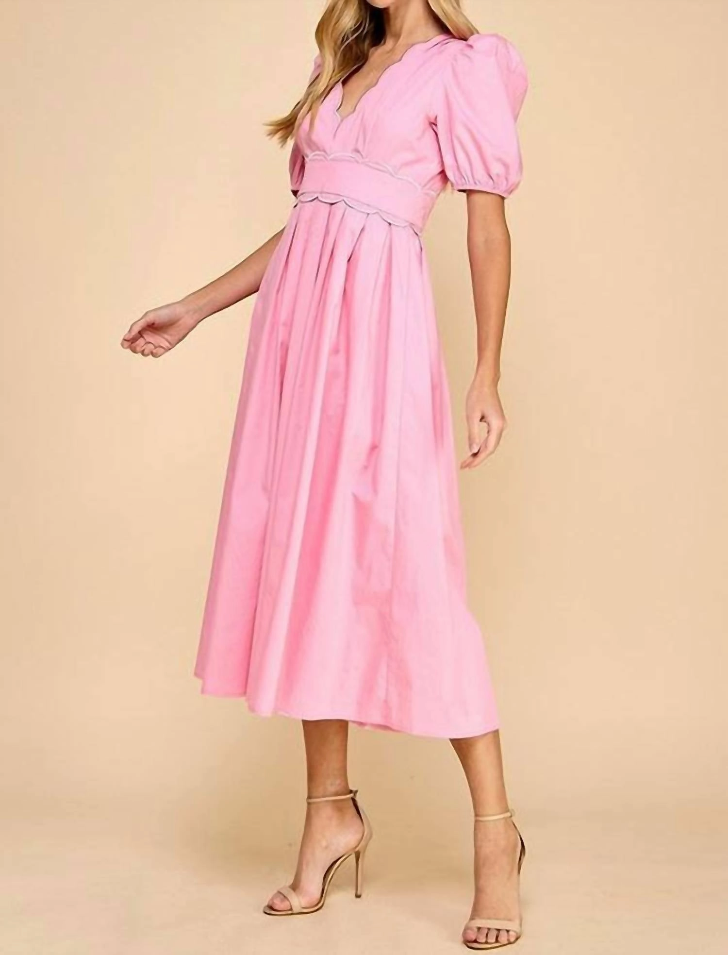 Glorious Day Midi Dress In Pink