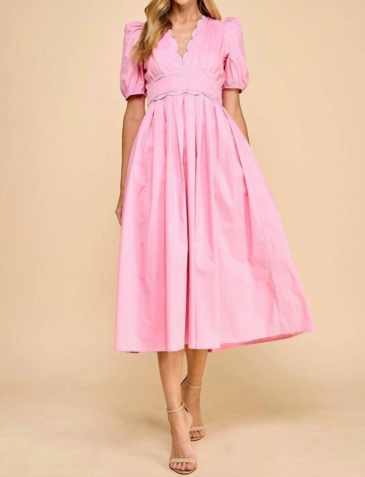 Glorious Day Midi Dress In Pink