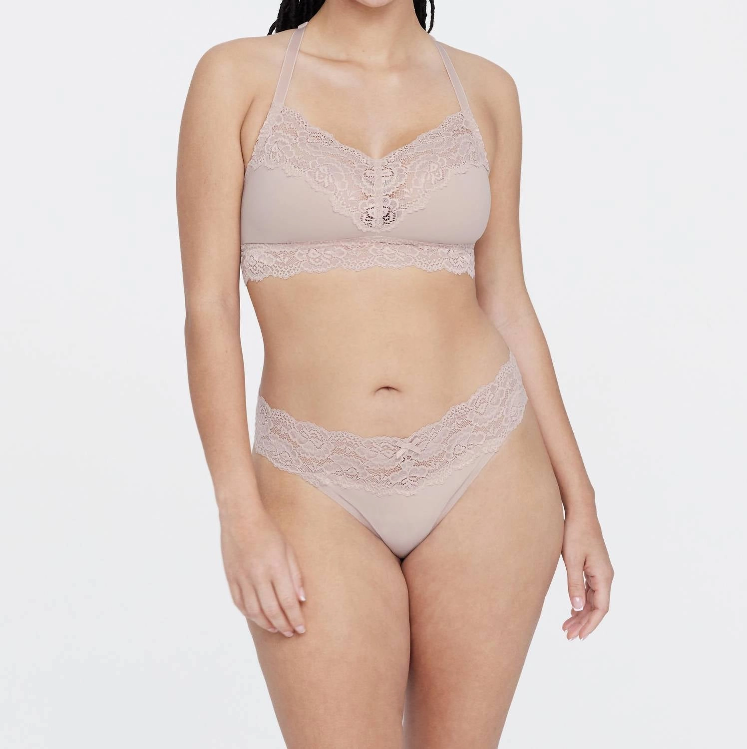 Goddess T-Back Busty Bralette In Cashmere