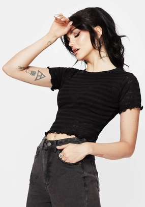 Gomez Lettuce Hem Jersey Crop Tee Tops Womens - women's blouses clearance