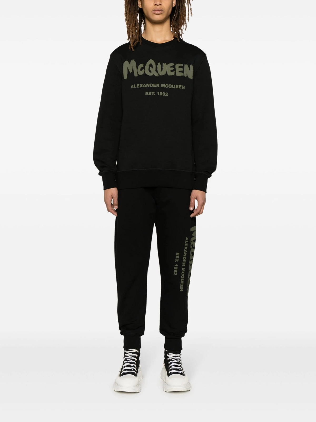 Graffiti-Print Cotton Track Pants