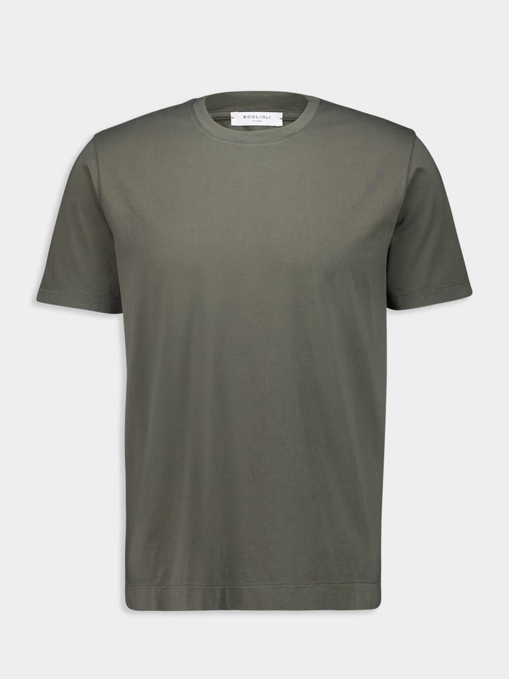 Green Cotton Crew Neck T-Shirt Tops Mens - flannel shirts