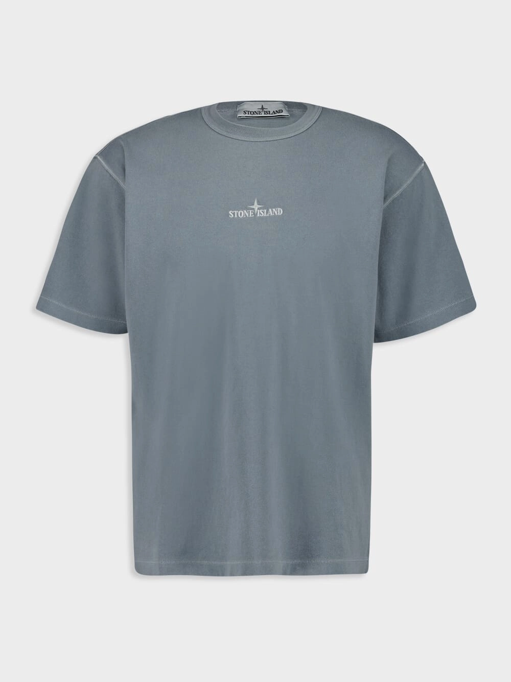 Green Grey Cotton Jersey 'Old' Effect T-Shirt Tops Mens - flannel shirts