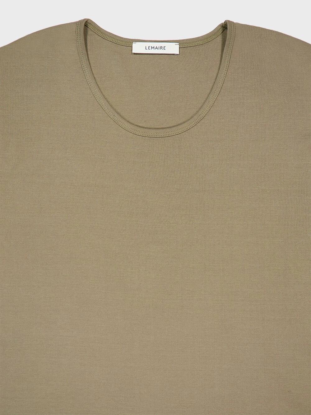 Green Ribbed U-Neck T-Shirt