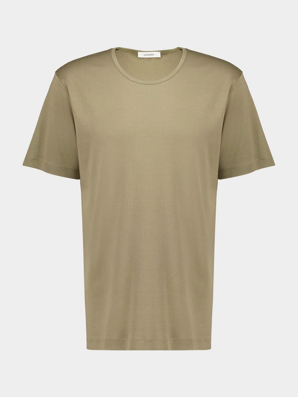 Green Ribbed U-Neck T-Shirt Tops Mens - flannel shirts