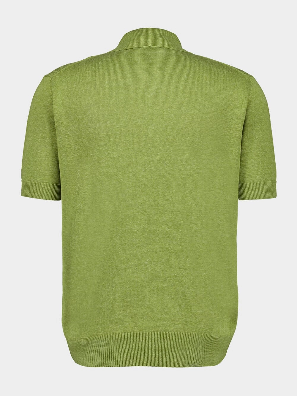 Green Silk-Linen Polo Shirt
