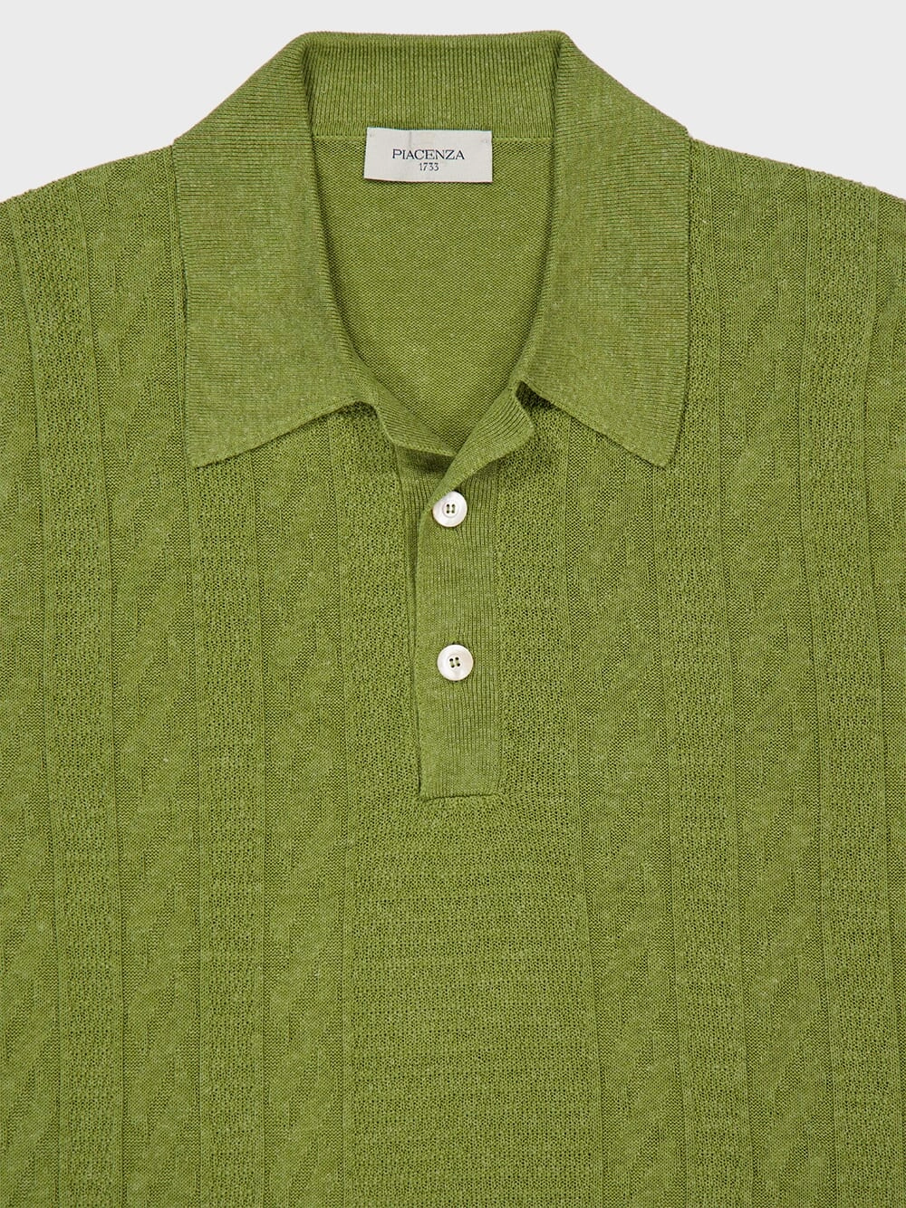 Green Silk-Linen Polo Shirt