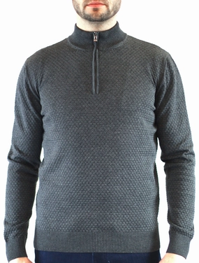 Grey Bubble Knit, 3/4 Zip chunky knit discount