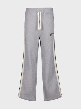 Grey Casual Fit Sweatpants with Curved Logo Bottoms Mens - cheap mens shorts online