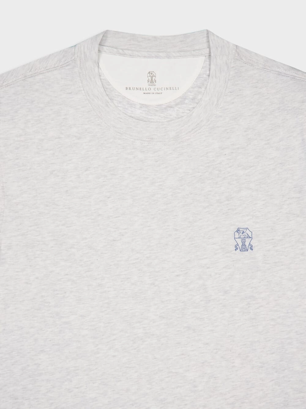 Grey Cotton Jersey Crew Neck T-Shirt