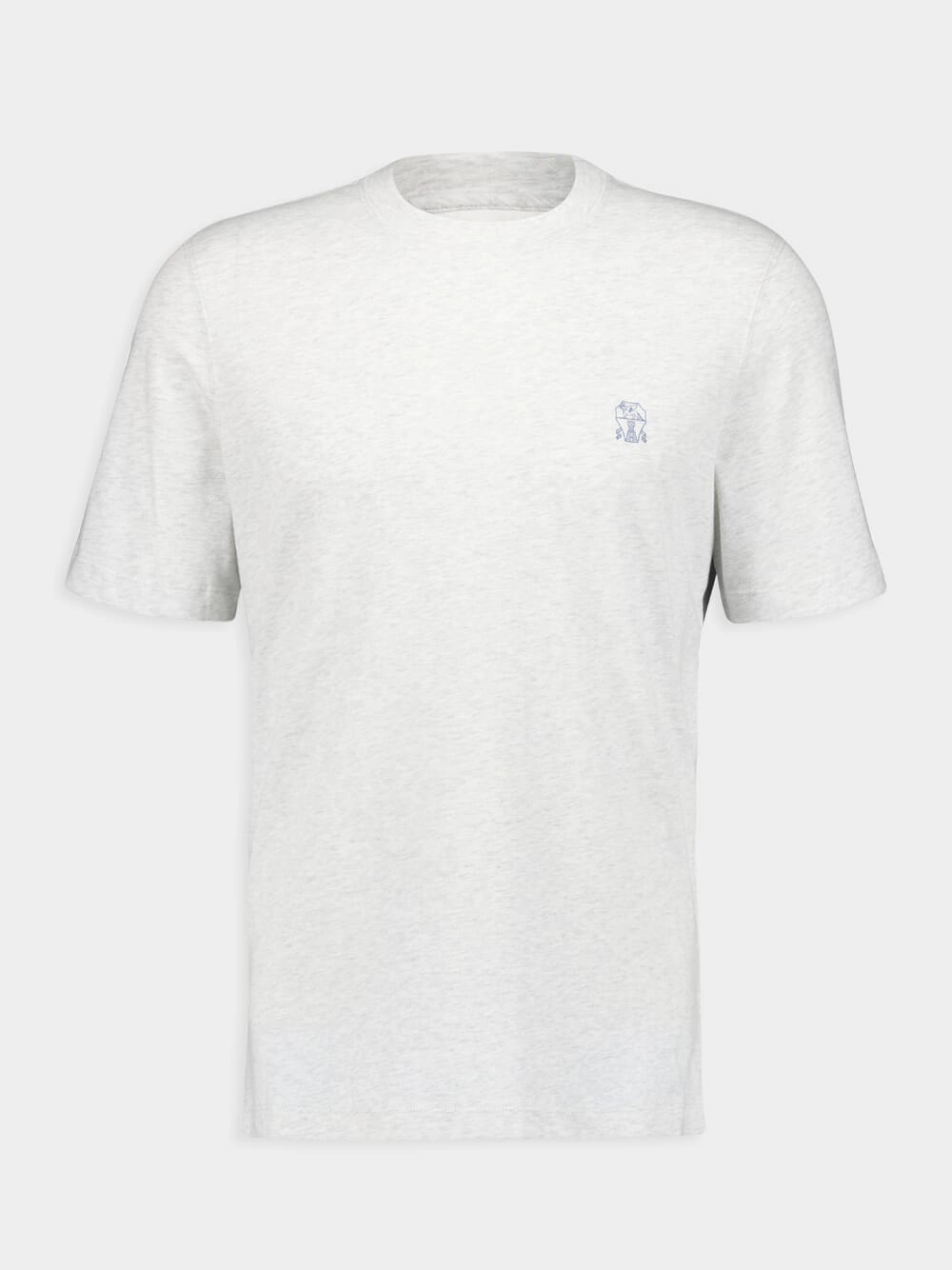 Grey Cotton Jersey Crew Neck T-Shirt Tops Mens - flannel shirts
