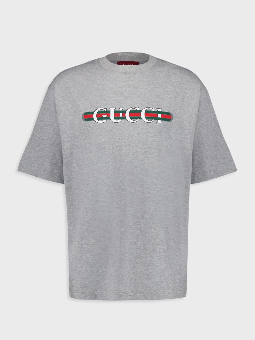 Grey Cotton jersey T-shirt with print Tops Mens - flannel shirts