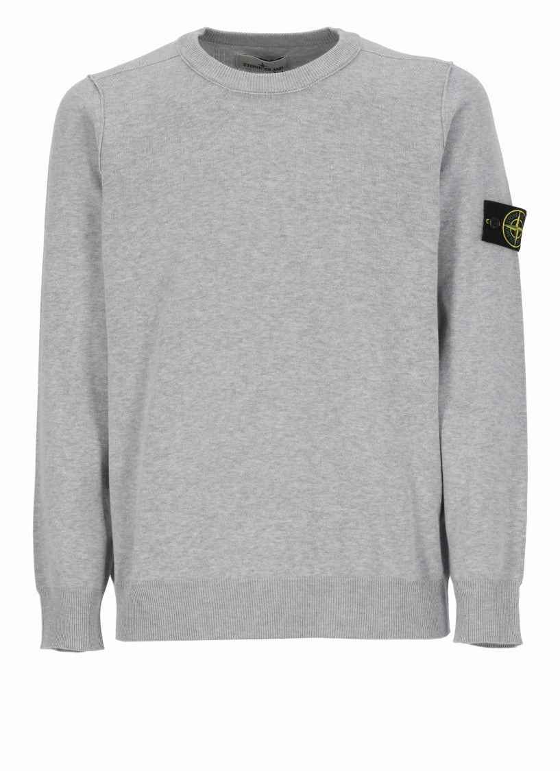 Grey Cotton Sweater With Logo winter sweaters outlet