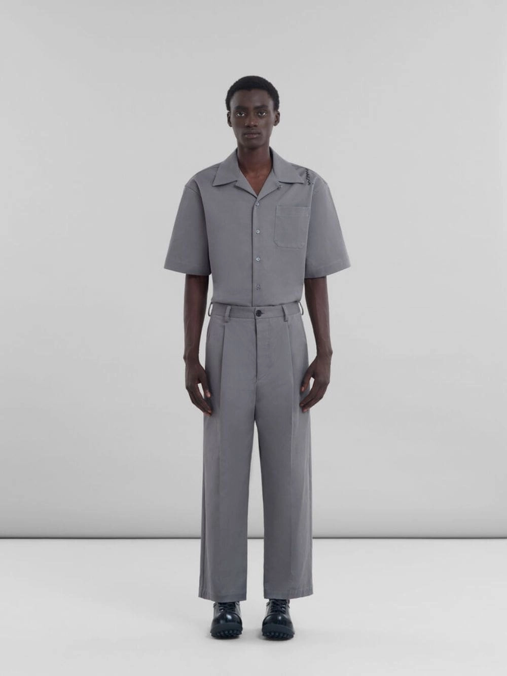 Grey Gabardine Classic Trousers Bottoms Mens - cheap mens shorts online