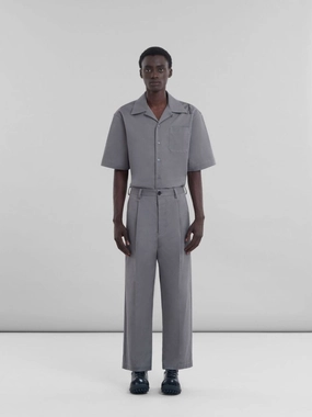 Grey Gabardine Classic Trousers Bottoms Mens - cheap mens shorts online