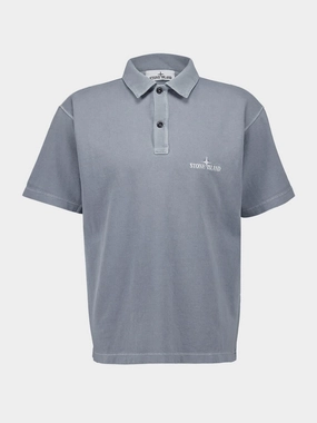 Grey Logo Embroidery Polo Shirt Tops Mens - men's t-shirts outlet