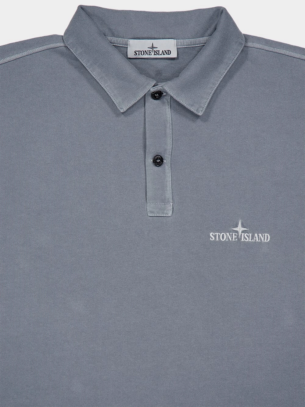 Grey Logo Embroidery Polo Shirt