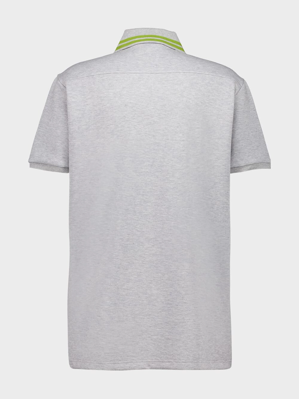 Grey Mlange Cotton Piquet Polo Top