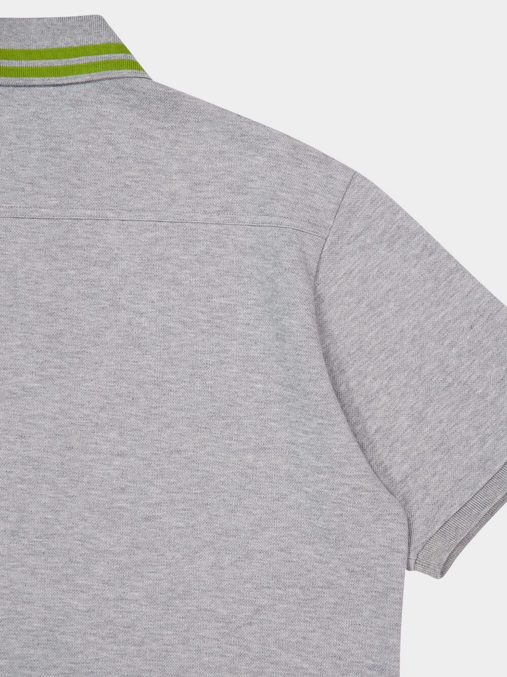Grey Mlange Cotton Piquet Polo Top