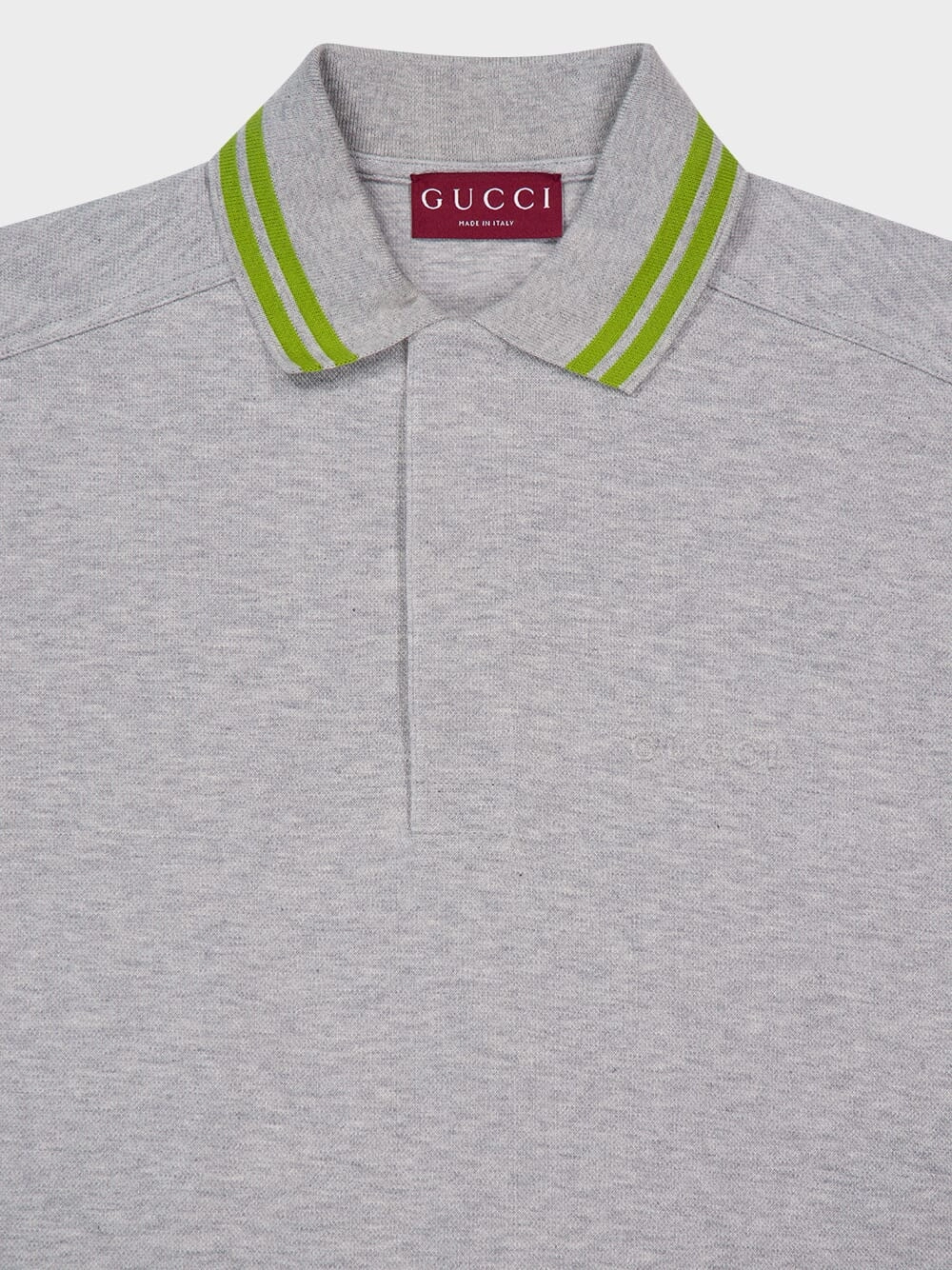 Grey Mlange Cotton Piquet Polo Top