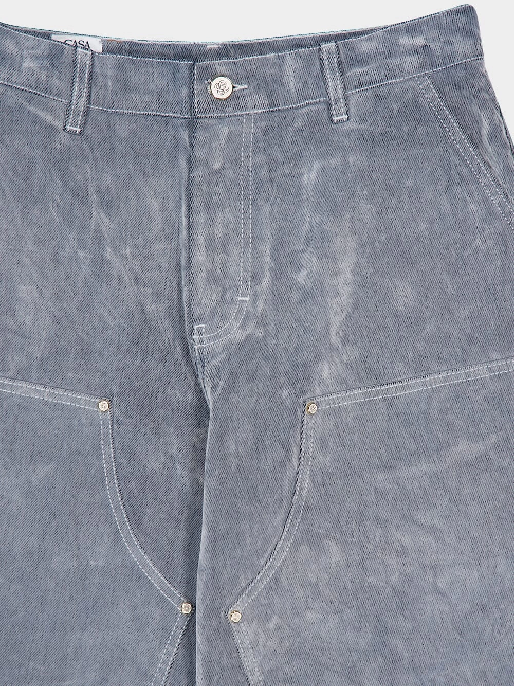 Grey Peach Cargo Denim Jeans