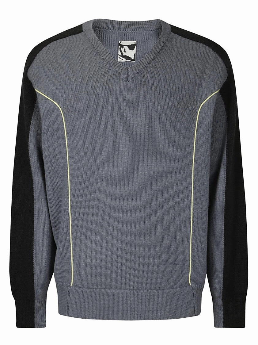 Grey V-Neck Sweater designer sweaters outlet