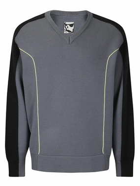 Grey V-Neck Sweater designer sweaters outlet