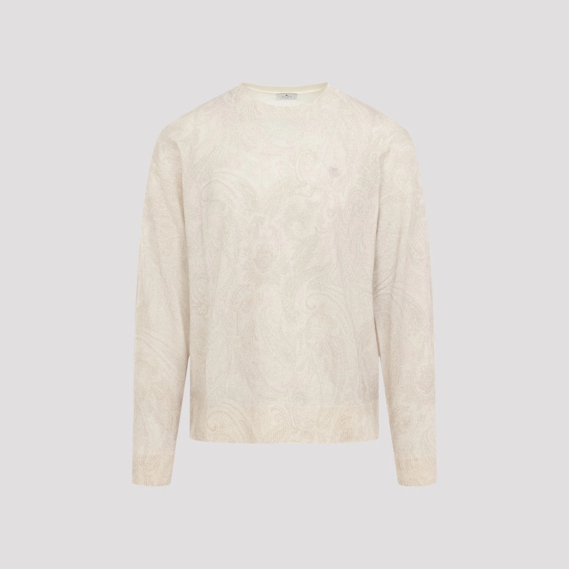Grey Wool Knitted Crew Neck