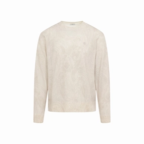 Grey Wool Knitted Crew Neck designer sweaters outlet