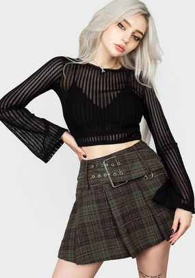 Habundia Flared Sleeve Crop Top Tops Womens - women's blouses clearance