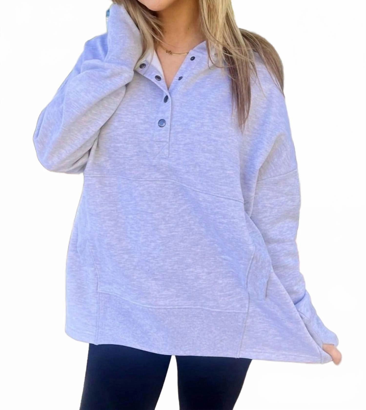Hannah Pullover Hoodie In Grey