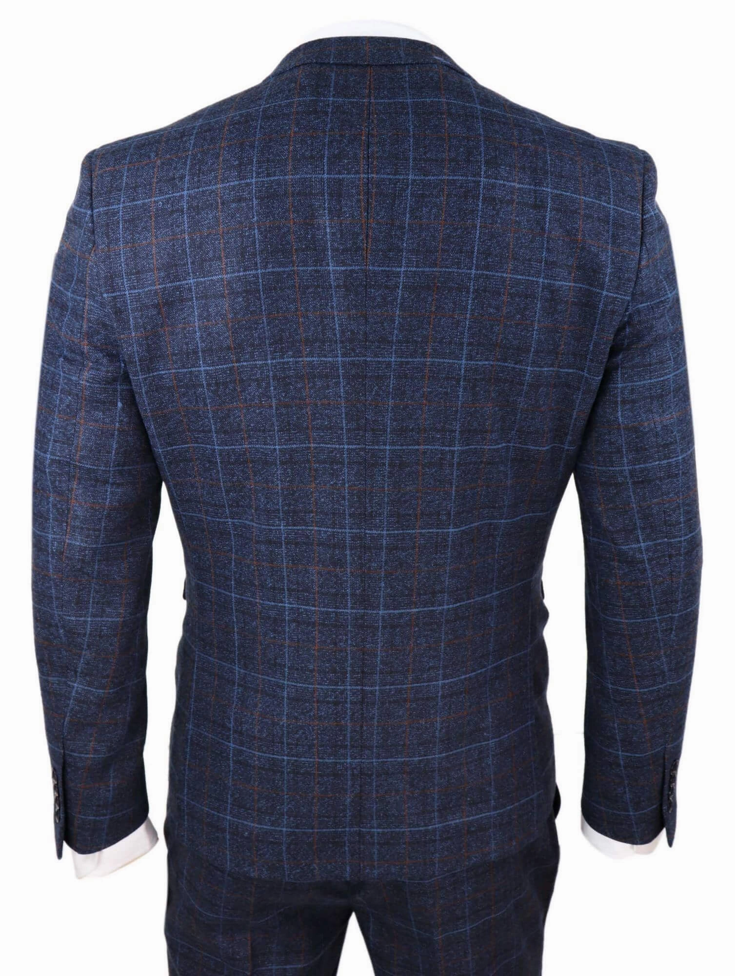 Harvey Navy Tweed Check 3 Piece Suit