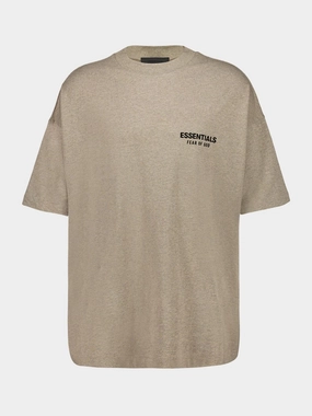 Heather Gray Essentials Logo T-Shirt Tops Mens - flannel shirts