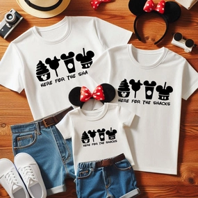 Here For The Snacks Family White T-Shirts Holiday Collection - holiday outfits clearance