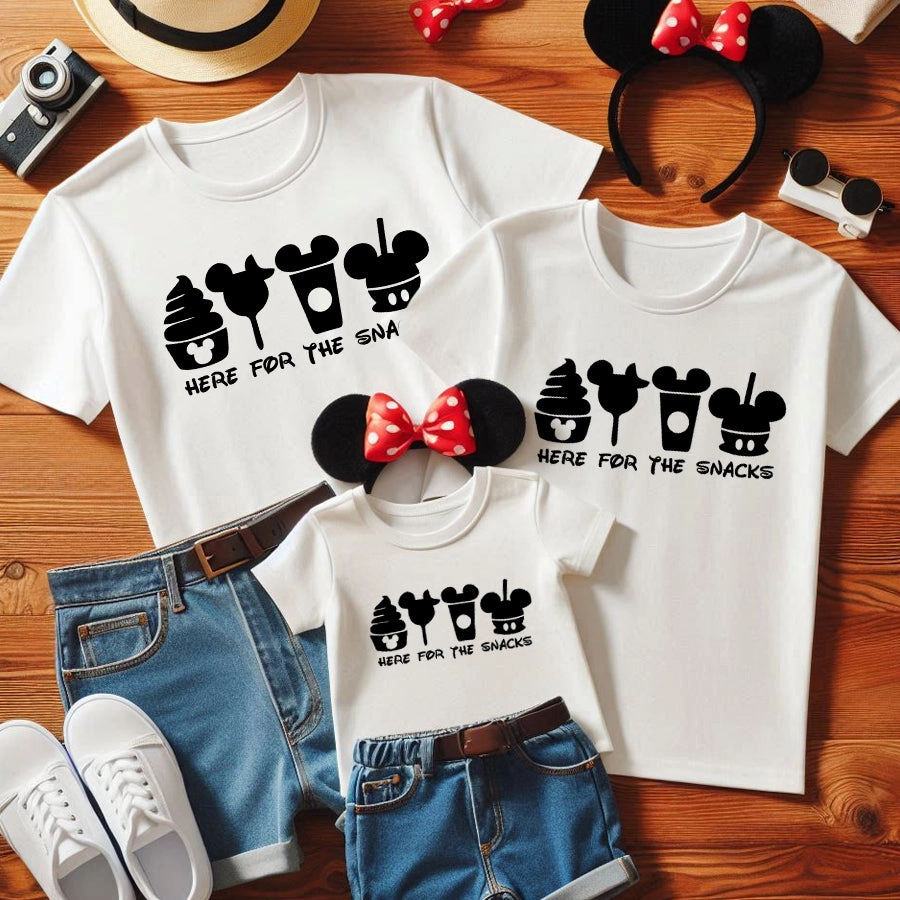 Here For The Snacks Family White T-Shirts Holiday Collection - holiday outfits clearance