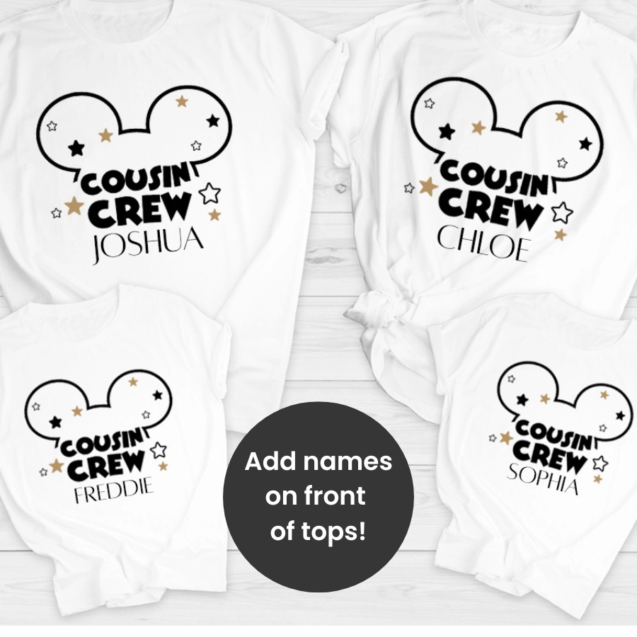 Hey Ears - Cousin Crew Matching White T-Shirts