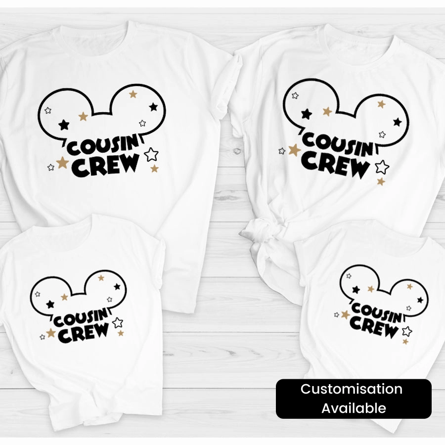 Hey Ears - Cousin Crew Matching White T-Shirts Holiday Collection - vacation wear sale